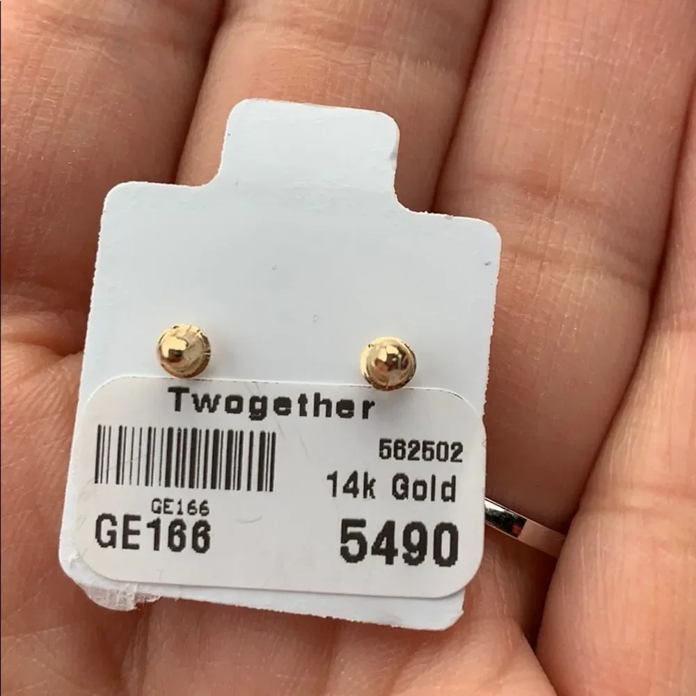 Solid 14k yellow gold princess Crown Earrings kid.